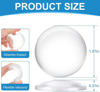 Self-Adhesive Silicone Door Handle Wall Protector (Pack of 6) – Shock Absorbing Bumper Pads for Walls, Furniture & Appliances