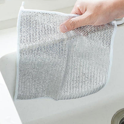 Steel Wire Dish Washing Cloth - Non Scratch & Durable - Kitchen Use