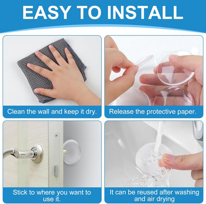 Self-Adhesive Silicone Door Handle Wall Protector (Pack of 6) – Shock Absorbing Bumper Pads for Walls, Furniture & Appliances