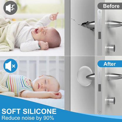 Self-Adhesive Silicone Door Handle Wall Protector (Pack of 6) – Shock Absorbing Bumper Pads for Walls, Furniture & Appliances