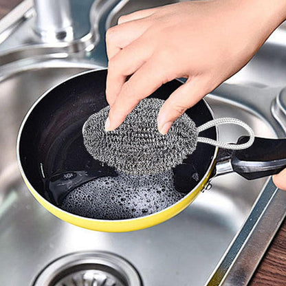 Stainless Steel Wire Ball Scrubber – Heavy‑Duty Dish & Pot Cleaner
