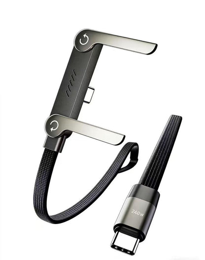 240W 2-in-1 C to C Charging Cable with Phone Stand 1.5m length