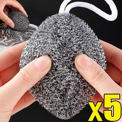 Stainless Steel Wire Ball Scrubber – Heavy‑Duty Dish & Pot Cleaner