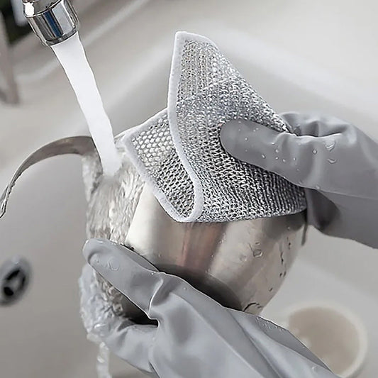 Steel Wire Dish Washing Cloth - Non Scratch & Durable - Kitchen Use
