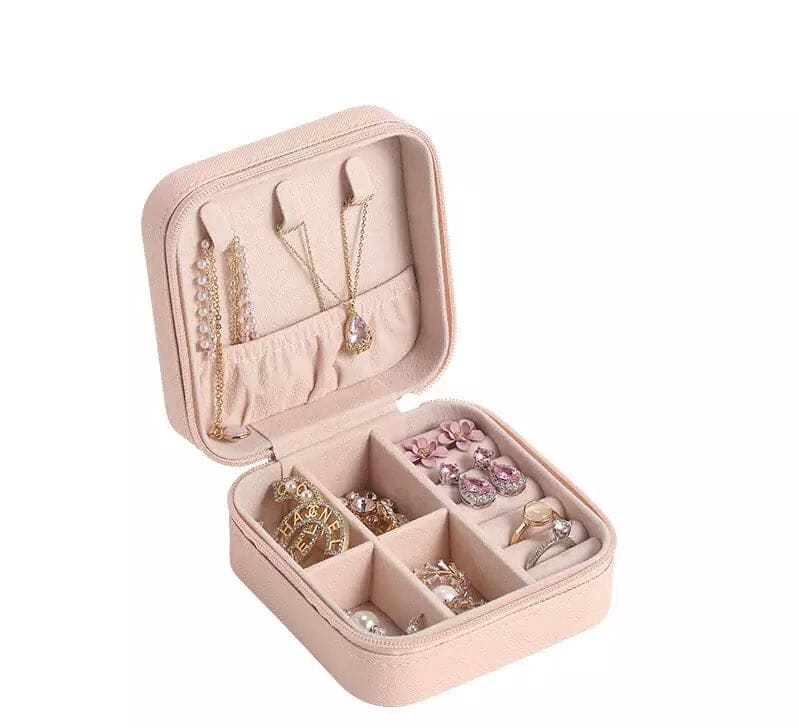 Mini Portable Leather Square Jewellery/Cosmetic Box